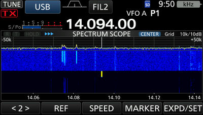 20 meter band, balun at TRX